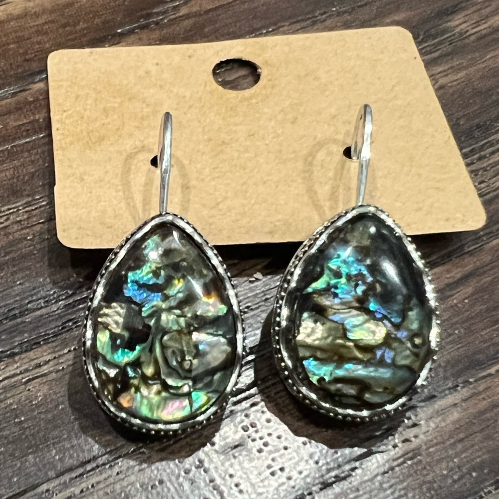 Abalone silver earrings